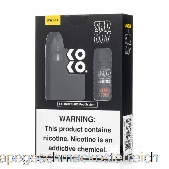 Uwell X Dv Caliburn Ak3 Kit + 50 Mg Nic Salt [schwarz] Sadboy – Kürbisplätzchen Vape Geschmack